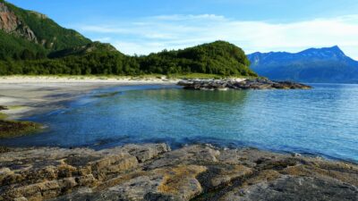 Gentle ocean waves crashing