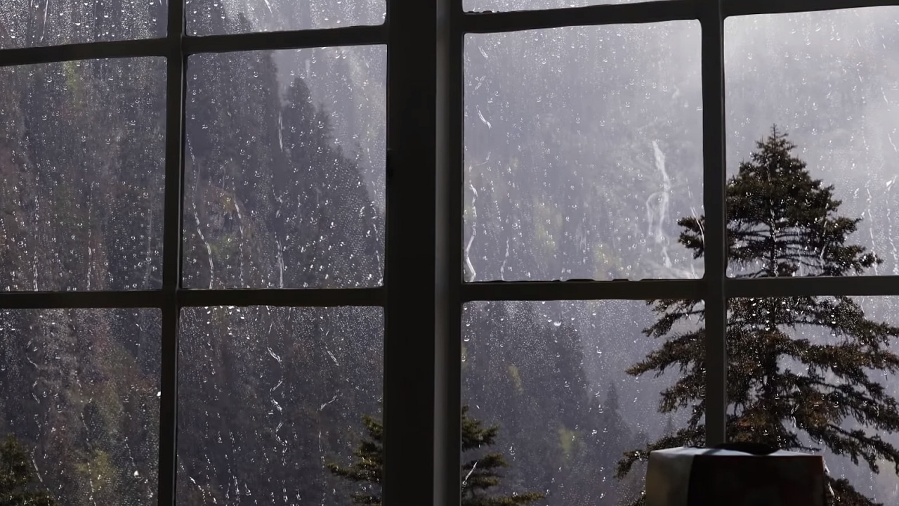 sound of wind and rain on window