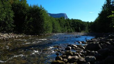 River flowing and wind blowing