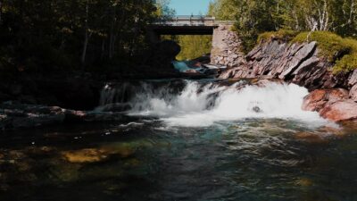 Roaring sound of a waterfall