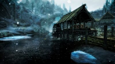Skyrim ambience with a watermill